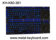 Podświetlana wodoodporna metalowa klawiatura przemysłowa SS z urządzeniem wskazującym Trackball