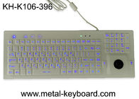 PS2 Gumowa przemysłowa silikonowa klawiatura Wzmocnione podświetlenie z myszką Trackball